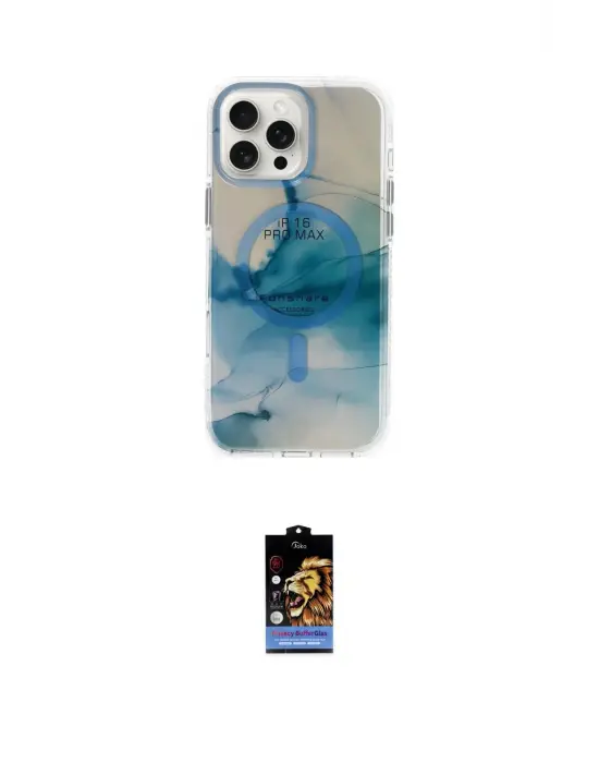 ieg™ iPhone 16 Pro Max Kılıf Ufuk Doku Prime - Siyah Buffer Hayalet Cam Ekran Koruyucu