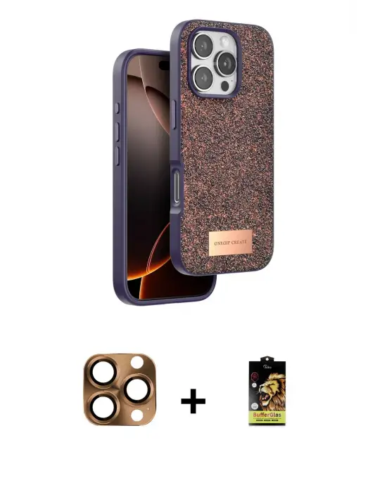 ieg™ iPhone 16 Pro Max Kılıf Vadi Klasik Serisi - Siyah Buffer Cam Ekran Koruyucu + Pers Alüminyum Kamera Lens - CLTM