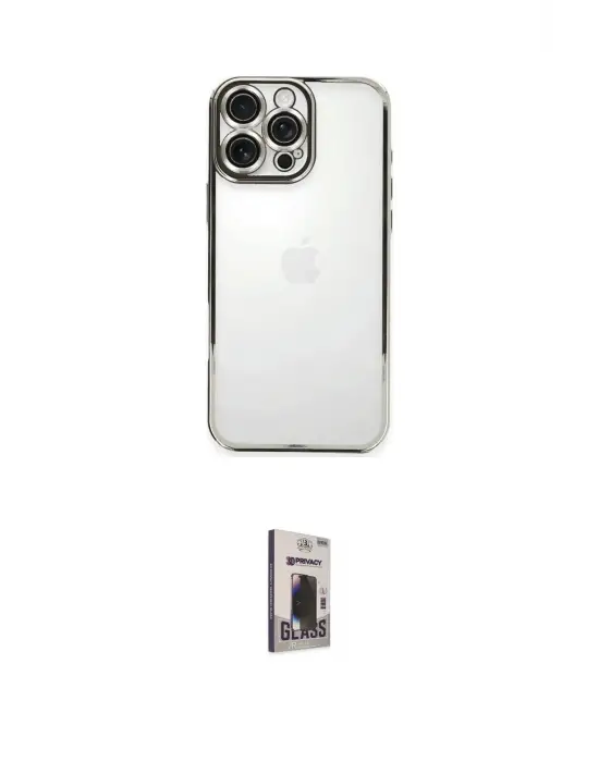 ieg™ iPhone 16 Pro Max Kılıf Vadi Minimal - Siyah Bilvis Hayalet Cam Ekran Koruyucu