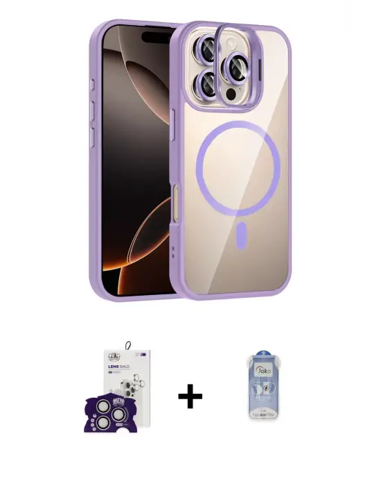 ieg™ iPhone 16 Pro Max Kılıf Yadigar Asil Koleksiyonu - Siyah Joko Magic 5D Cam + Bilvis Titan Kamera Lens - GS