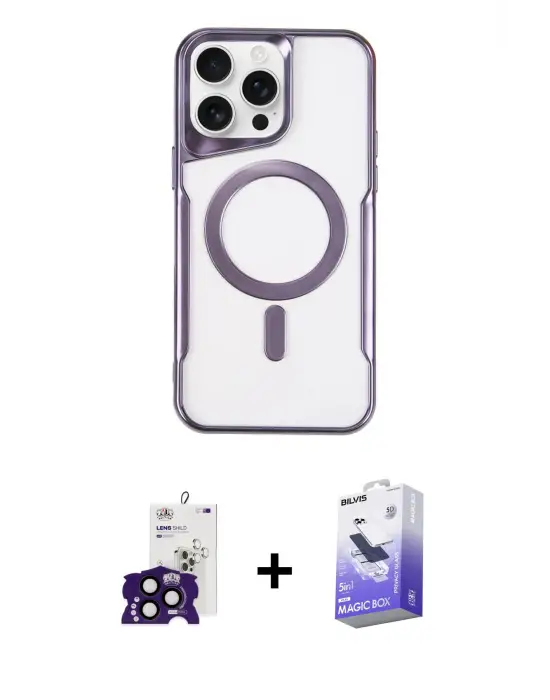 ieg™ iPhone 16 Pro Max Kılıf Yadigar Klasik Özel Seri - Siyah Bilvis 5in1 5D Magic Hayalet Cam Ekran Koruyucu + Bilvis Titan Kamera Lens - SH