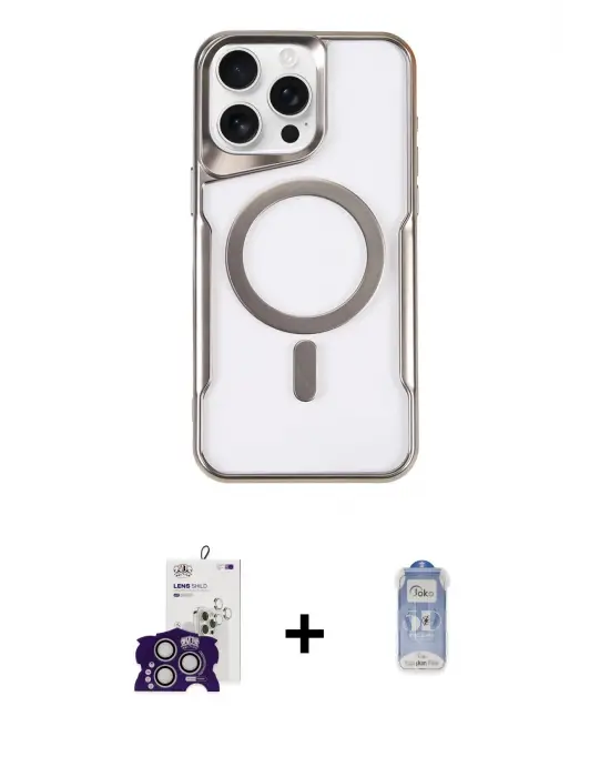 ieg™ iPhone 16 Pro Max Kılıf Yadigar Klasik Özel Seri - Siyah Joko Magic 5D Cam + Bilvis Titan Kamera Lens - GS