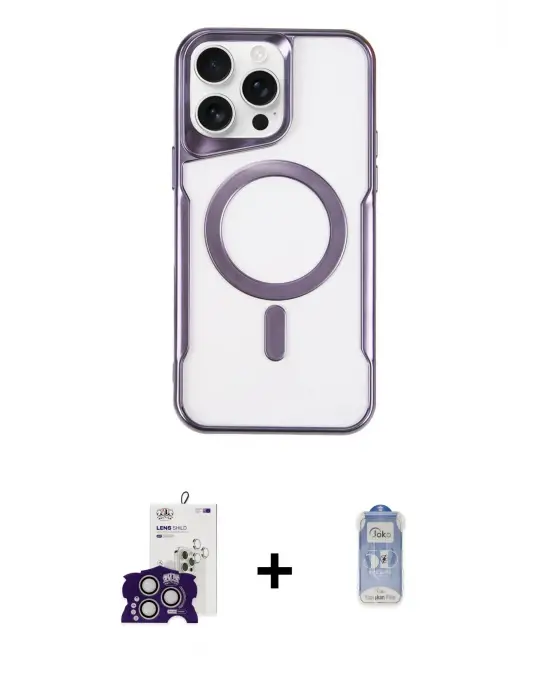 ieg™ iPhone 16 Pro Max Kılıf Yadigar Klasik Özel Seri - Siyah Joko Magic 5D Cam + Bilvis Titan Kamera Lens - GS