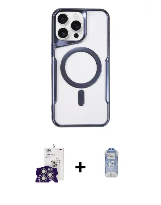 ieg™ iPhone 16 Pro Max Kılıf Yadigar Klasik Özel Seri - Siyah Joko Magic 5D Cam + Bilvis Titan Kamera Lens - GS