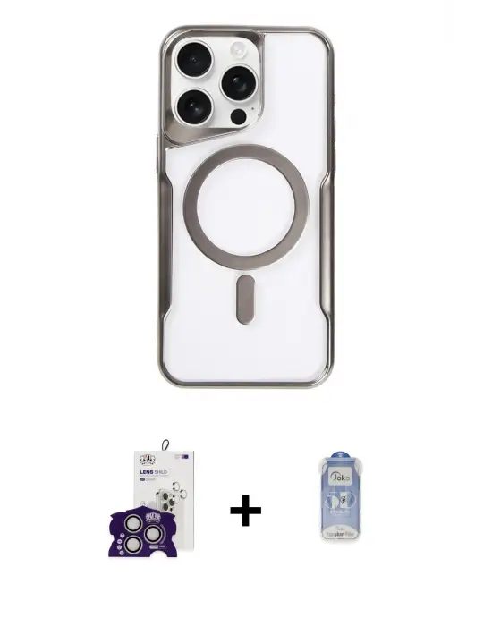 ieg™ iPhone 16 Pro Max Kılıf Yadigar Klasik Özel Seri - Siyah Joko Magic 5D Cam + Bilvis Titan Kamera Lens - GS