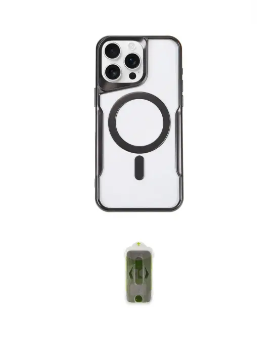 ieg™ iPhone 16 Pro Max Kılıf Yadigar Klasik Özel Seri - Siyah Joko Magic 5D Hayalet Cam