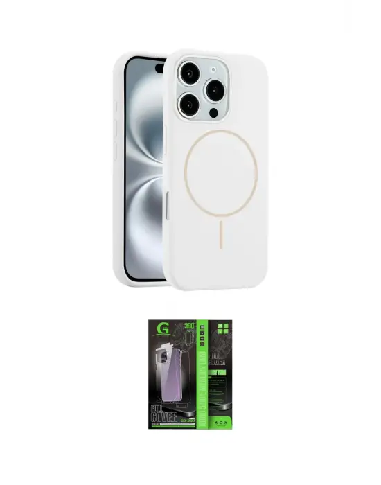 ieg™ iPhone 16 Pro Max Kılıf Yankı Form Serisi - Şeffaf 360 Full Body Arka Koruyucu