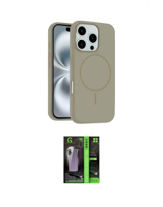 ieg™ iPhone 16 Pro Max Kılıf Yankı Form Serisi - Şeffaf 360 Full Body Arka Koruyucu