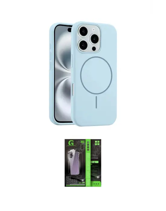 ieg™ iPhone 16 Pro Max Kılıf Yankı Form Serisi - Şeffaf 360 Full Body Arka Koruyucu