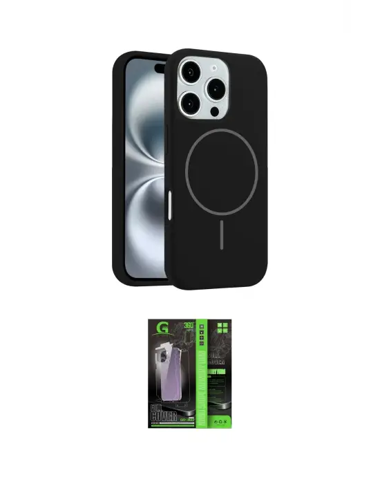 ieg™ iPhone 16 Pro Max Kılıf Yankı Form Serisi - Şeffaf 360 Full Body Arka Koruyucu