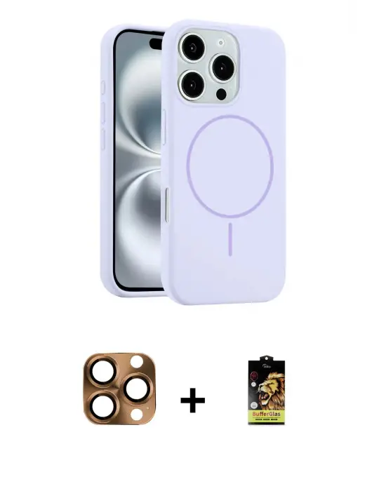 ieg™ iPhone 16 Pro Max Kılıf Yankı Form Serisi - Siyah Buffer Cam Ekran Koruyucu + Pers Alüminyum Kamera Lens - CLTM