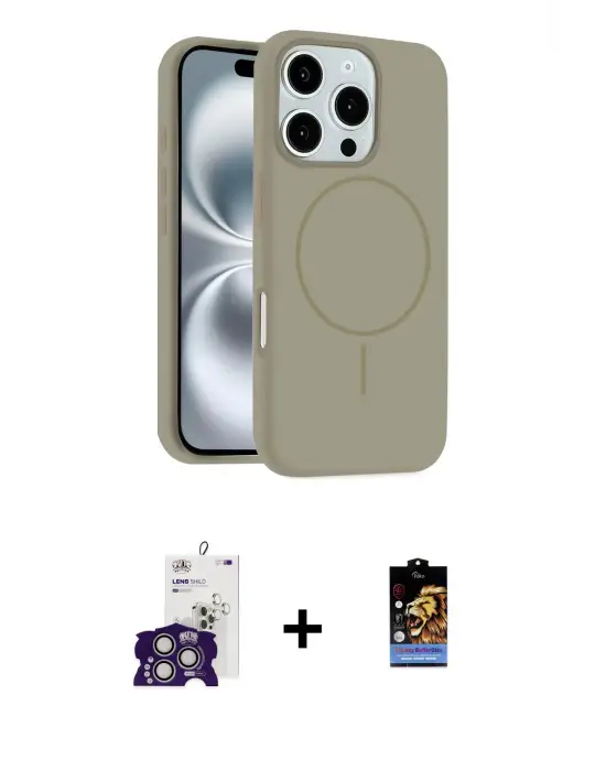 ieg™ iPhone 16 Pro Max Kılıf Yankı Form Serisi - Siyah Buffer Hayalet Cam Ekran Koruyucu + Bilvis Titan Kamera Lens - GS