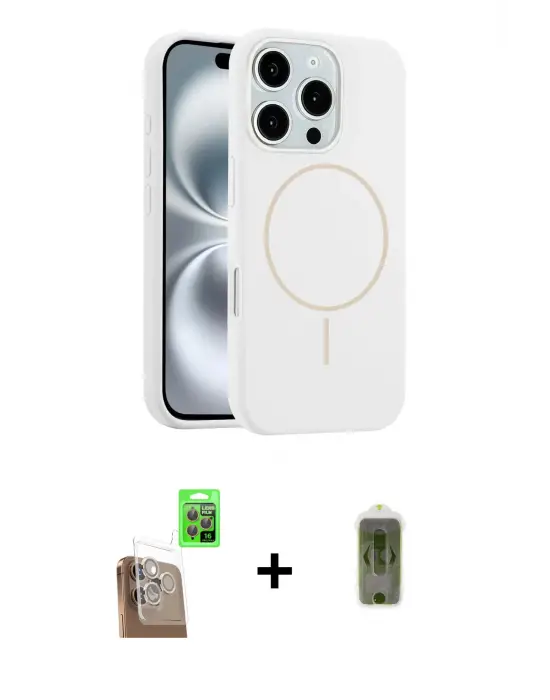 ieg™ iPhone 16 Pro Max Kılıf Yankı Form Serisi - Siyah Joko Magic 5D Hayalet Cam + Raze Metal Kamera Lens - CLTM