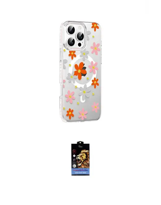 ieg™ iPhone 16 Pro Max Kılıf Yörünge Işık Prime - Siyah Buffer Hayalet Cam Ekran Koruyucu