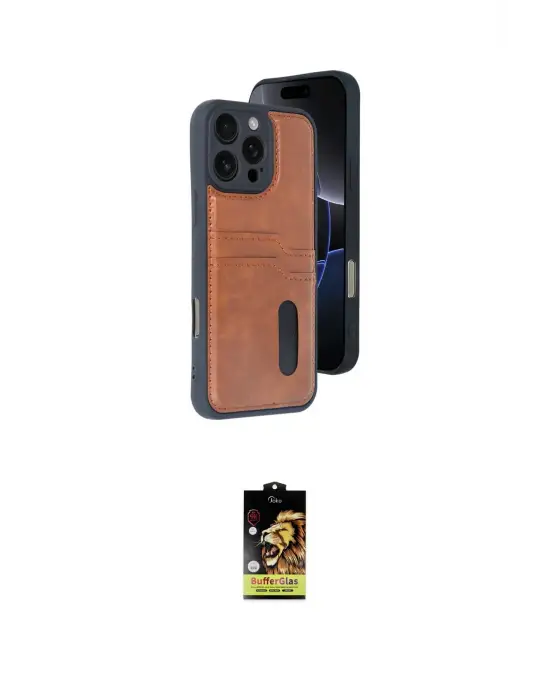 ieg™ iPhone 16 Pro Max Kılıf Yörünge Işık Serisi - Siyah Buffer Cam Ekran Koruyucu