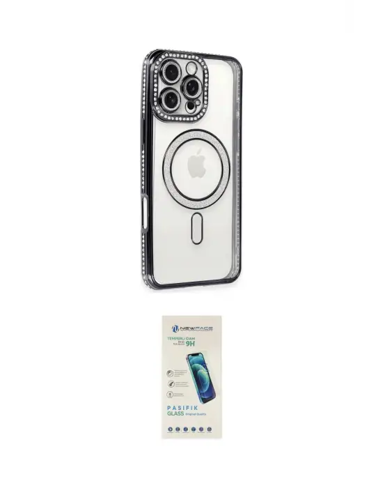 ieg™ iPhone 16 Pro Max Kılıf Zirve Doku Prime - Şeffaf Pasifik Cam Ekran Koruyucu