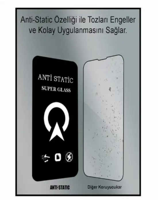 ieg™ İphone 16e 6d Anti Static Temperli Cam Ekran Koruyucu Kırılmaz Full Kaplama