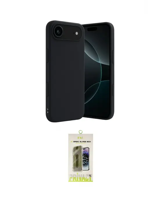 ieg™ iPhone 17 Air Kılıf Kozmos Yansıma Özel Seri - Siyah Joko Magic 5D Hayalet Cam