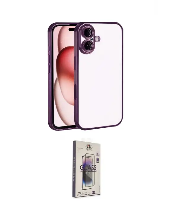 ieg™ iPhone 17 Kılıf Vadi Minimal - Siyah Bilvis 3D Cam Ekran Koruyucu