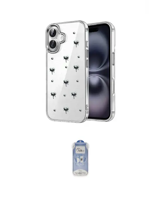ieg™ iPhone 17 Kılıf Yörünge Form - Siyah Joko Magic 5D Cam