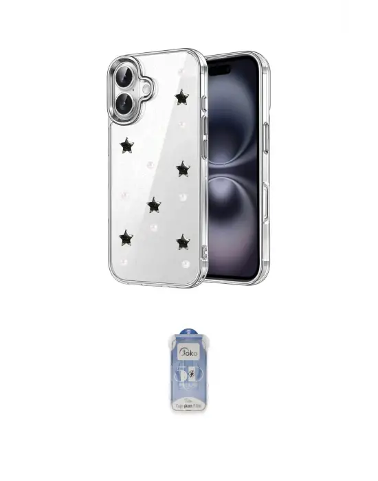 ieg™ iPhone 17 Kılıf Yörünge Form - Siyah Joko Magic 5D Cam
