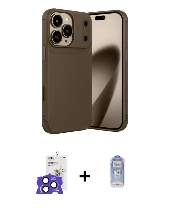 ieg™ iPhone 17 Pro Max Kılıf Eksen Form Prime - Siyah Joko Magic 5D Cam + Bilvis Titan Kamera Lens - LT