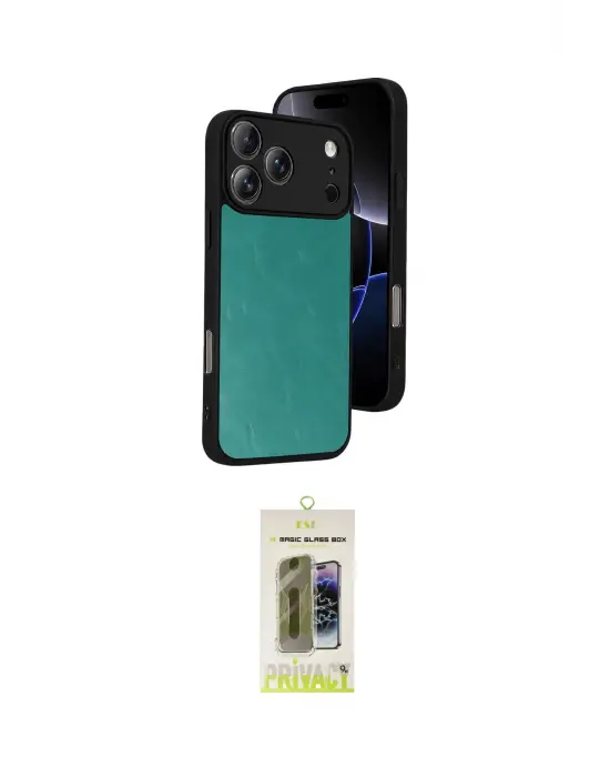 ieg™ iPhone 17 Pro Max Kılıf Kıvılcım Işık Serisi - Siyah Joko Magic 5D Hayalet Cam