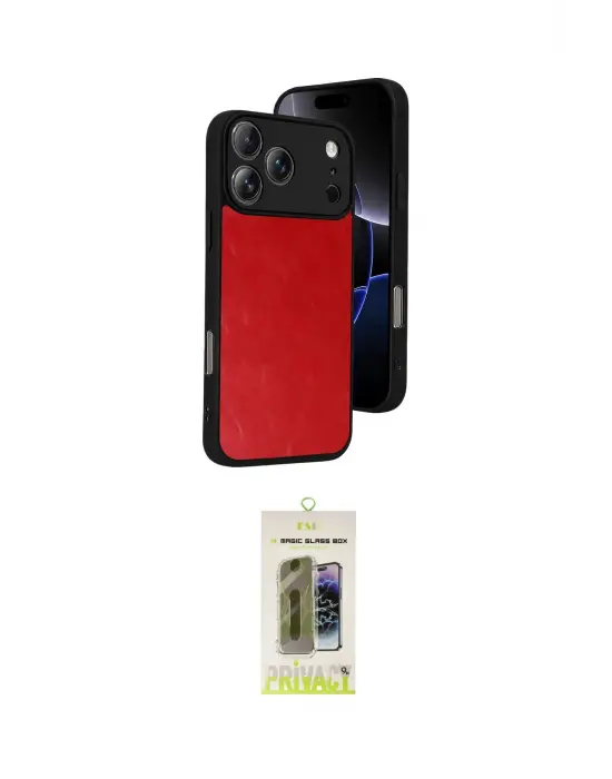 ieg™ iPhone 17 Pro Max Kılıf Kıvılcım Işık Serisi - Siyah Joko Magic 5D Hayalet Cam