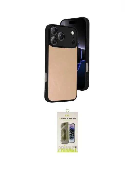 ieg™ iPhone 17 Pro Max Kılıf Kıvılcım Işık Serisi - Siyah Joko Magic 5D Hayalet Cam