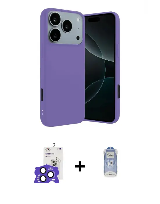 ieg™ iPhone 17 Pro Max Kılıf Kozmos Yansıma Özel Seri - Siyah Joko Magic 5D Cam + Bilvis Titan Kamera Lens - LT