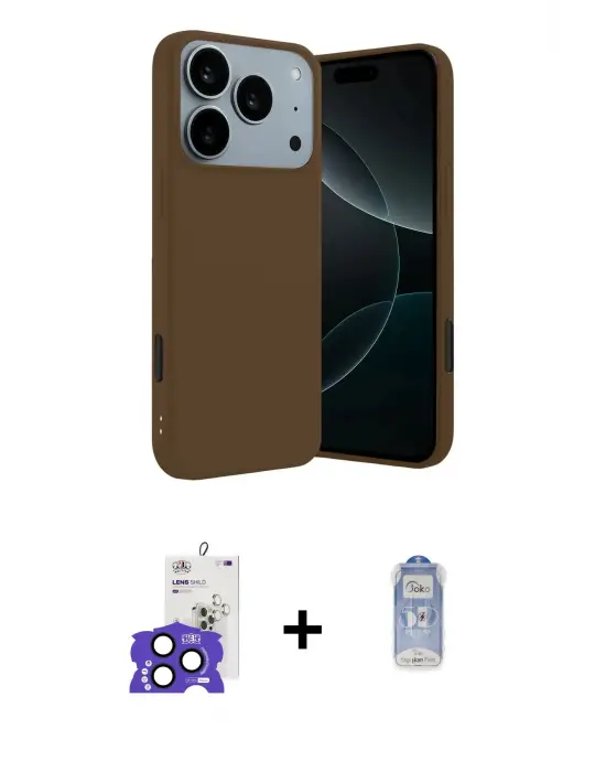 ieg™ iPhone 17 Pro Max Kılıf Kozmos Yansıma Özel Seri - Siyah Joko Magic 5D Cam + Bilvis Titan Kamera Lens - LT