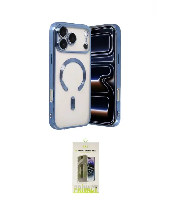 ieg™ iPhone 17 Pro Max Kılıf Nova Işık Özel Seri - Siyah Joko Magic 5D Hayalet Cam