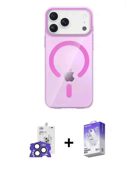 ieg™ iPhone 17 Pro Max Kılıf Pusula Form Özel Seri - Siyah Bilvis 5in1 3D Magic Cam Ekran Koruyucu + Bilvis Titan Kamera Lens - NLGY