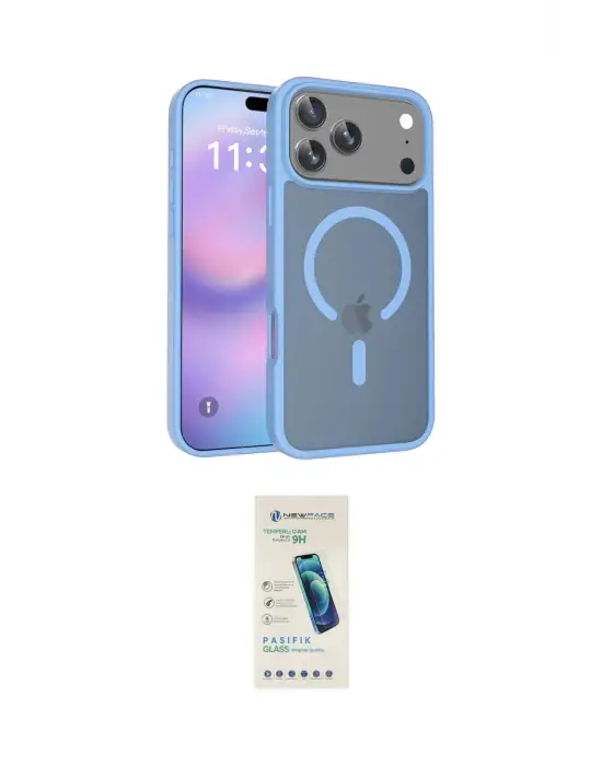 ieg™ iPhone 17 Pro Max Kılıf Siluet Minimal Prime - Şeffaf Pasifik Cam Ekran Koruyucu