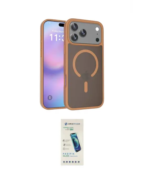 ieg™ iPhone 17 Pro Max Kılıf Siluet Minimal Prime - Şeffaf Pasifik Cam Ekran Koruyucu