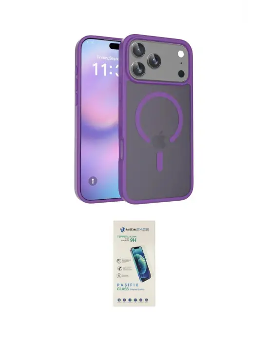ieg™ iPhone 17 Pro Max Kılıf Siluet Minimal Prime - Şeffaf Pasifik Cam Ekran Koruyucu