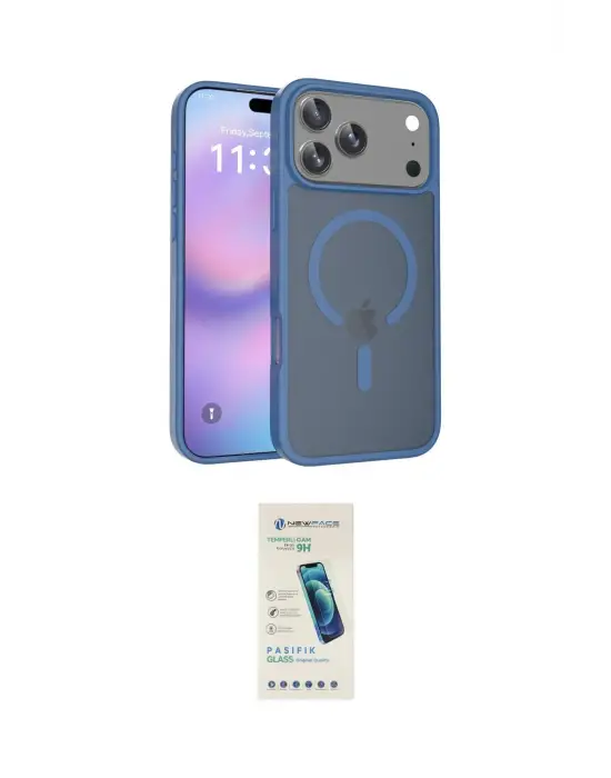 ieg™ iPhone 17 Pro Max Kılıf Siluet Minimal Prime - Şeffaf Pasifik Cam Ekran Koruyucu