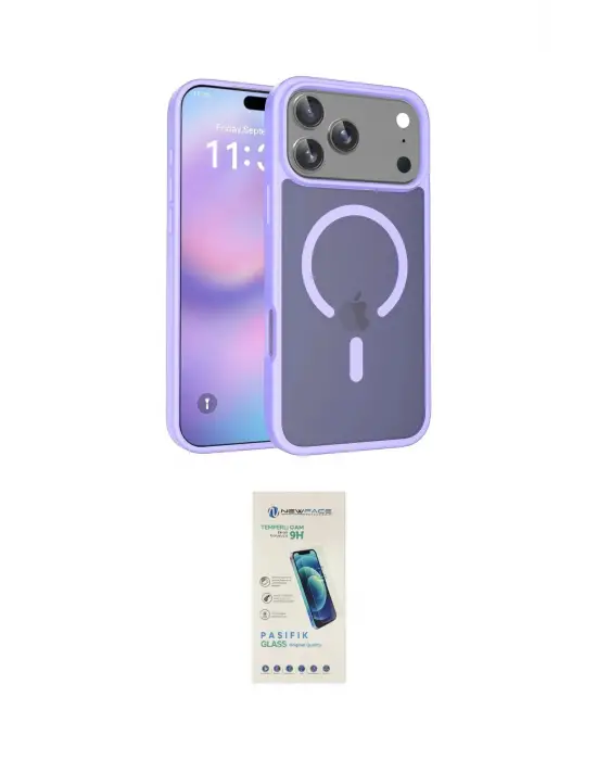 ieg™ iPhone 17 Pro Max Kılıf Siluet Minimal Prime - Şeffaf Pasifik Cam Ekran Koruyucu