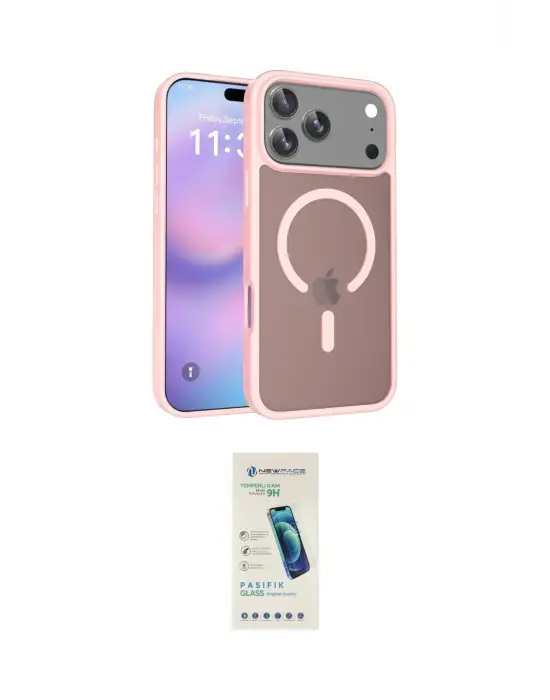ieg™ iPhone 17 Pro Max Kılıf Siluet Minimal Prime - Şeffaf Pasifik Cam Ekran Koruyucu
