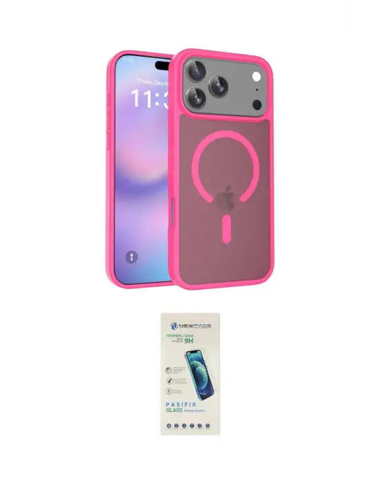 ieg™ iPhone 17 Pro Max Kılıf Siluet Minimal Prime - Şeffaf Pasifik Cam Ekran Koruyucu