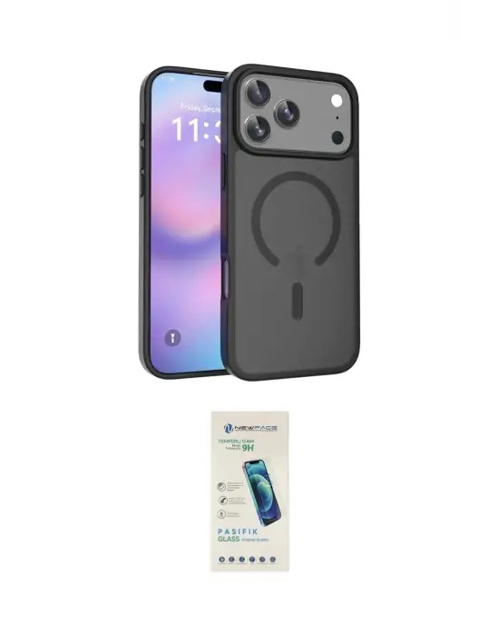 ieg™ iPhone 17 Pro Max Kılıf Siluet Minimal Prime - Şeffaf Pasifik Cam Ekran Koruyucu