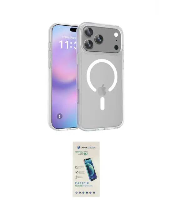 ieg™ iPhone 17 Pro Max Kılıf Siluet Minimal Prime - Şeffaf Pasifik Cam Ekran Koruyucu