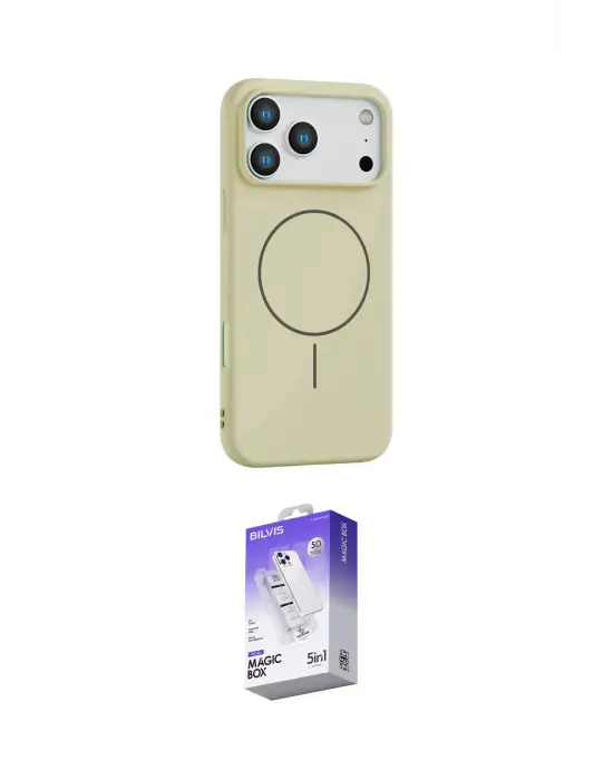 ieg™ iPhone 17 Pro Max Kılıf Yankı Form Serisi - Siyah Bilvis 5in1 3D Magic Cam Ekran Koruyucu