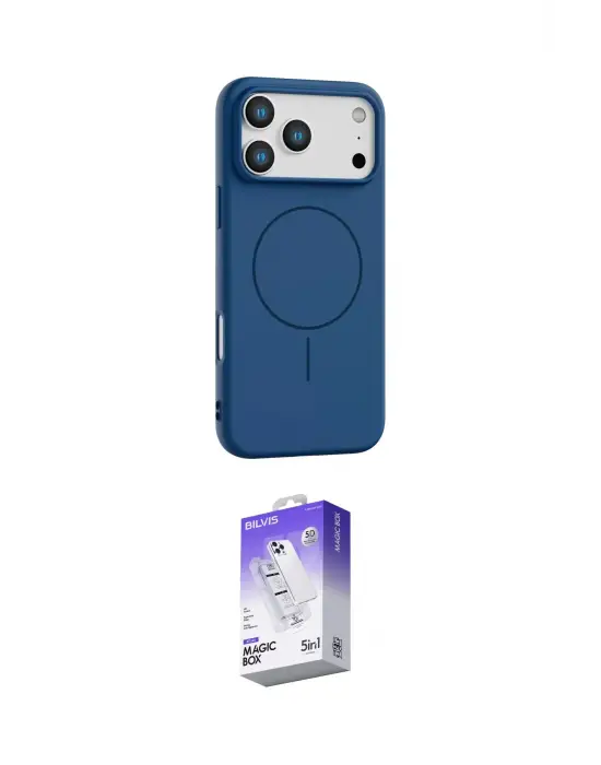 ieg™ iPhone 17 Pro Max Kılıf Yankı Form Serisi - Siyah Bilvis 5in1 3D Magic Cam Ekran Koruyucu