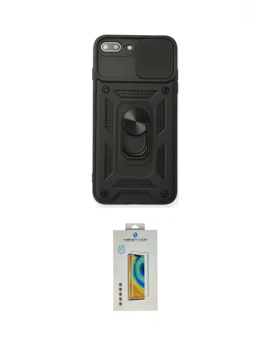 ieg™ iPhone 7 Plus Kılıf Ahenk Klasik - Siyah Polymer Nano Ekran Koruyucu