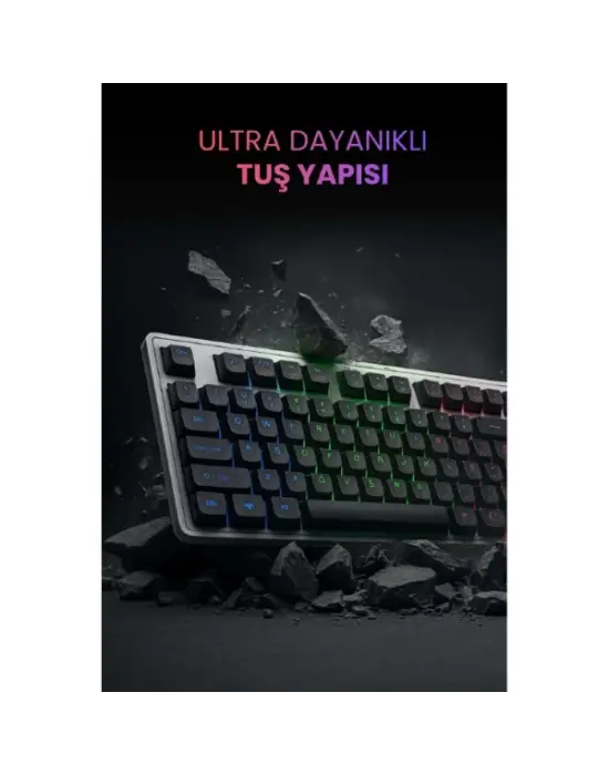 Kablolu Işıklı Gaming Standart Türkçe Q Klavye Ve Mouse Seti