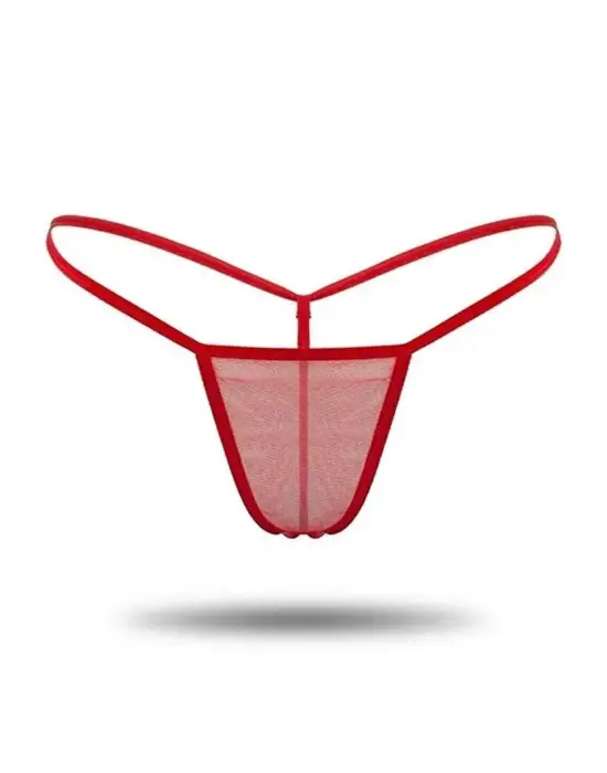 Kadın 3lü Transparan Tül String IEG1304