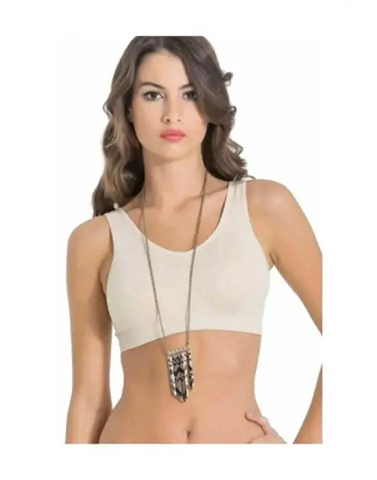 ieg™ Kadın Gri Kalın Askılı Çıkarılabilir Pedli Örme Seamless Dikişsiz Basic Büstiyer