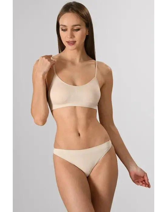 ieg™ Kadın Ince Askılı Pedli Büstiyer Yarım Atlet Sütyen 3lü Set.