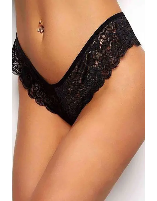 ieg™ Kadın Siyah Dantelli Seksi Külot